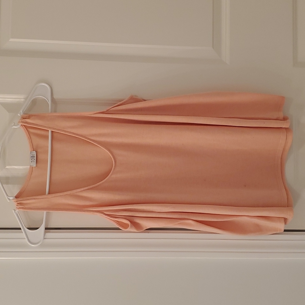 Tobi small peach cold shoulder sweater